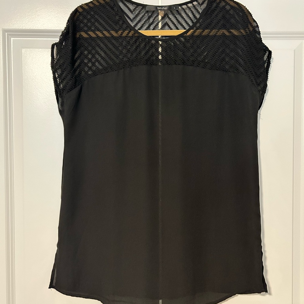 Fun 2 Fun Black Boxy Blouse Relaxed Style